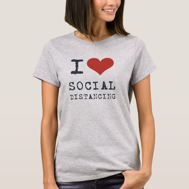 Jag hoppas Social Avstånd Introvert T Shirt (Framsida)