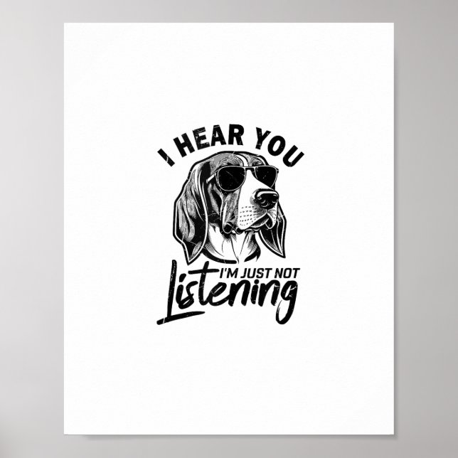 Jag hör dig, jag lyssnar bara inte Rolig rävhund D Poster (Framsidan)