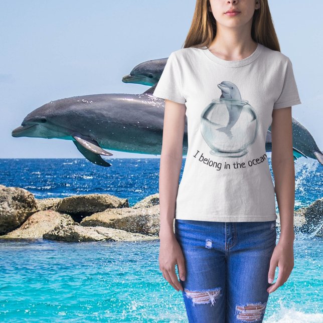 Jag hör hemma i havet - töm tankarna - delfin t shirt (Skapare uppladdad)