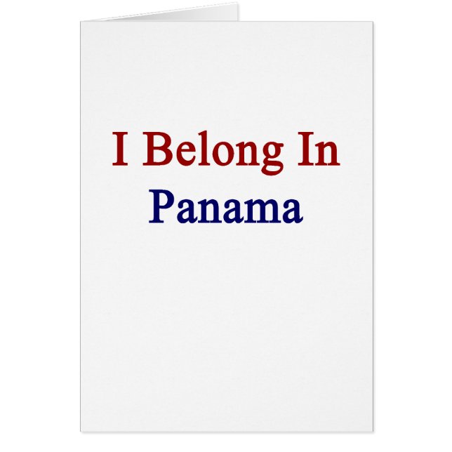 Jag hör hemma i Panama OBS Kort (Framsidan)