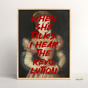 Jag hör Revolutionens Renaissance Painting Quote Poster
