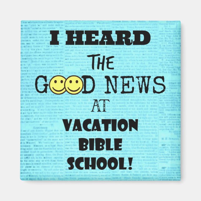 Jag hörde Bra News på Vacation Bible School Mag Magnet (Framsidan)