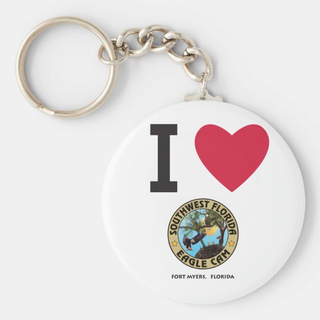 JAG HÖRDE Kärlek SW Florida Eagle Cam Keychain Nyckelring (Framsidan)