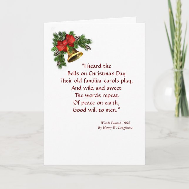 Jag hörde Klockor Hymn-julkortet Helgkort (Framsida)