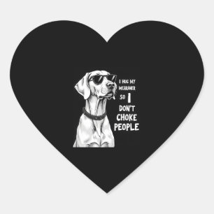 Jag Hug min Weimaraner så jag inte väljer folk. Hjärtformat Klistermärke