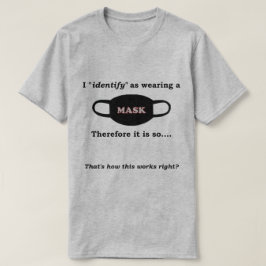 Jag identifierar mig därför som att bära en mask t shirt