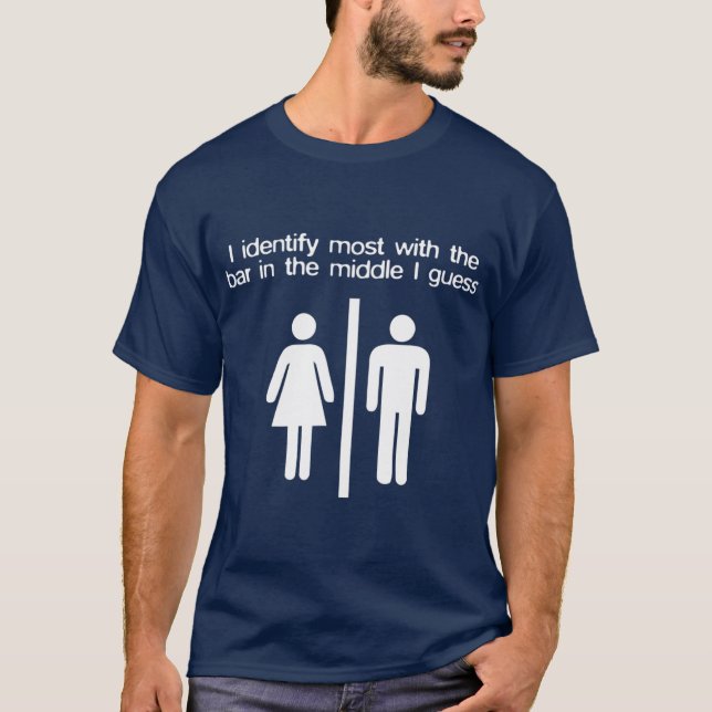 Jag identifierar mig med Genderna Mitten ickeBinar T Shirt (Framsida)