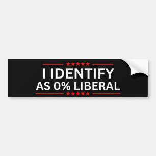 Jag identifierar mig som 0% liberal bildekal