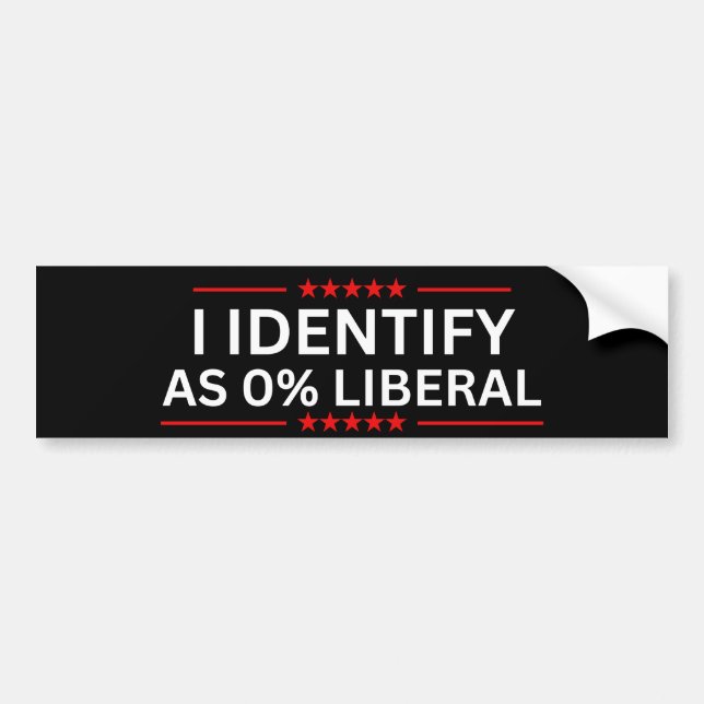 Jag identifierar mig som 0% liberal bildekal (Framsidan)