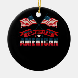 Jag identifierar mig som amerikansk No Identity Po Julgransprydnad Keramik