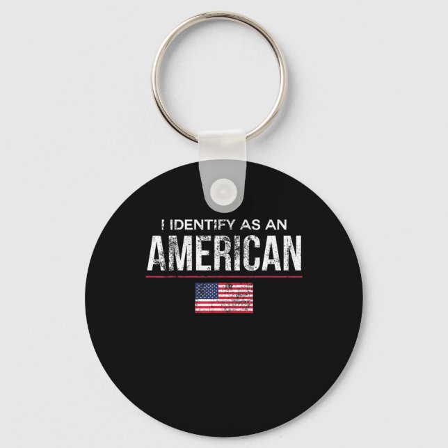 Jag identifierar mig som amerikansk No Identity Po Nyckelring (Framsida)
