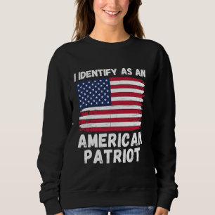 Jag identifierar mig som amerikansk patriot, 4 jul t shirt
