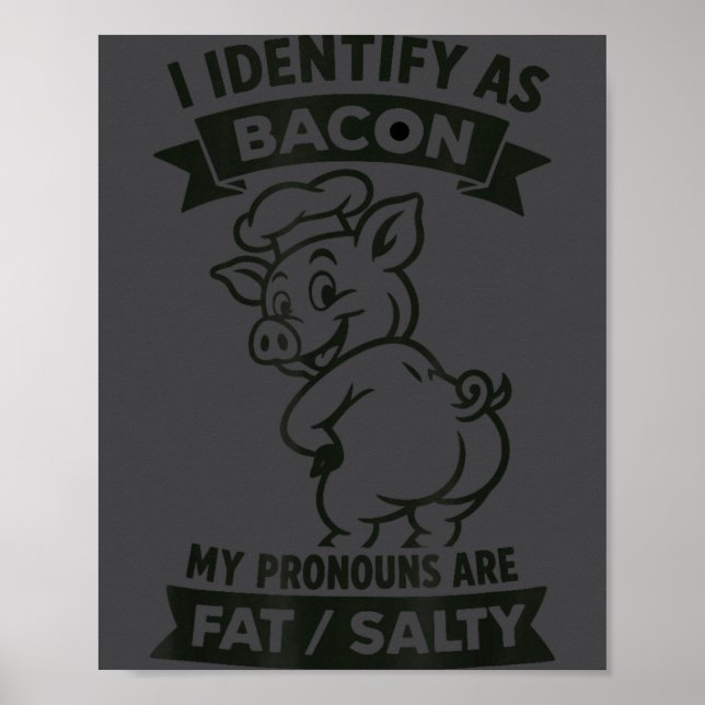 Jag identifierar mig som Bacon G, rolig Bbq-älskar Poster (Framsidan)