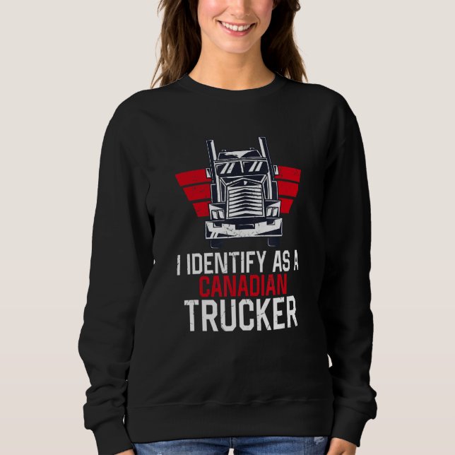 Jag identifierar mig som Canadian Trucker Support  T Shirt (Framsida)