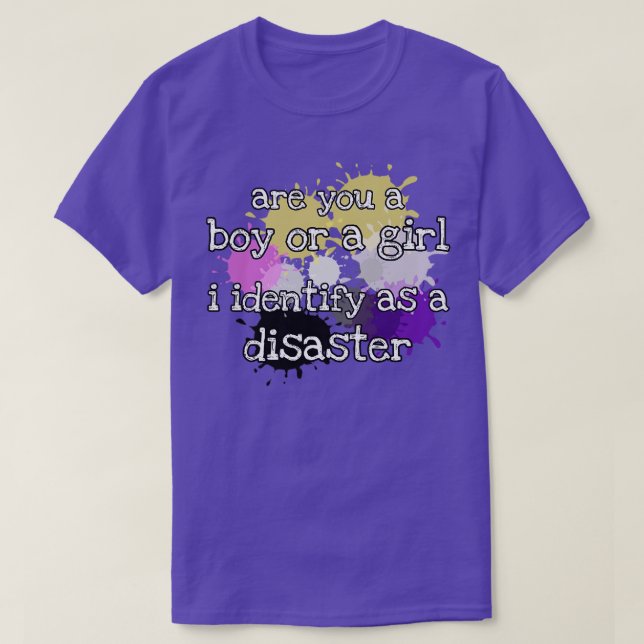 Jag identifierar mig som en katastrof t shirt (Design framsida)