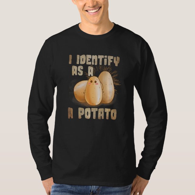 Jag identifierar mig som en potatis   t shirt (Framsida)