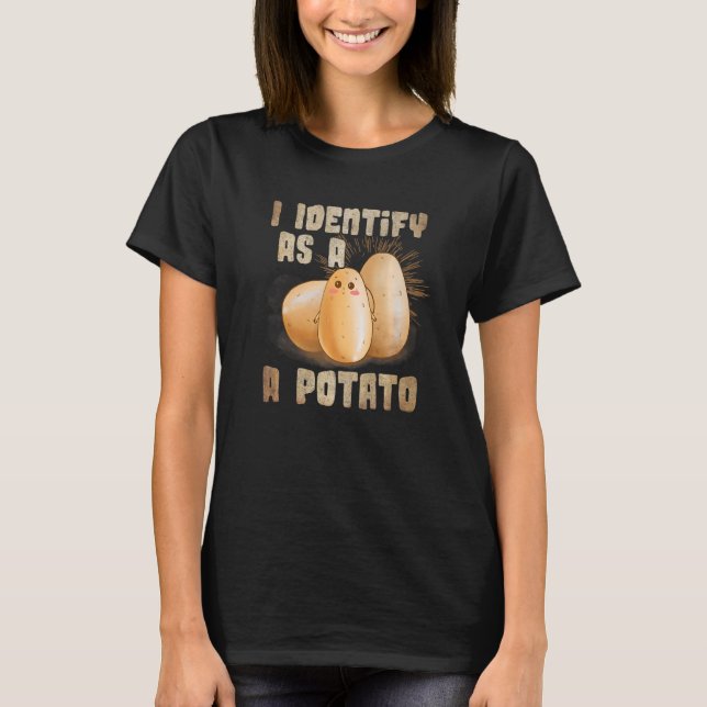 Jag identifierar mig som en potatis   t shirt (Framsida)