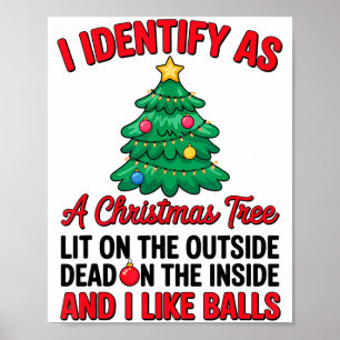 Jag identifierar mig som ett julträd med belysning poster