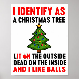 Jag identifierar mig som ett julträd som är tänt p poster