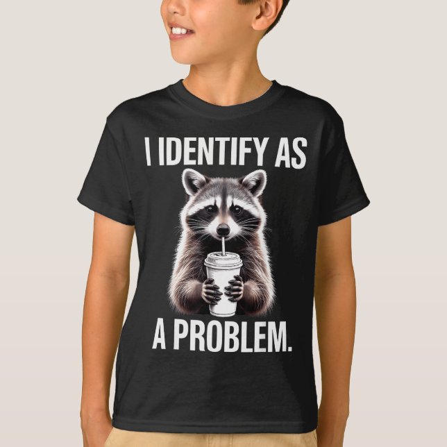 Jag identifierar mig som ett problem Roligt tvättb T Shirt (Framsida)