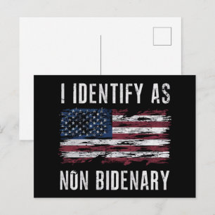 Jag identifierar mig som icke-Bidenär patriotisk a Vykort