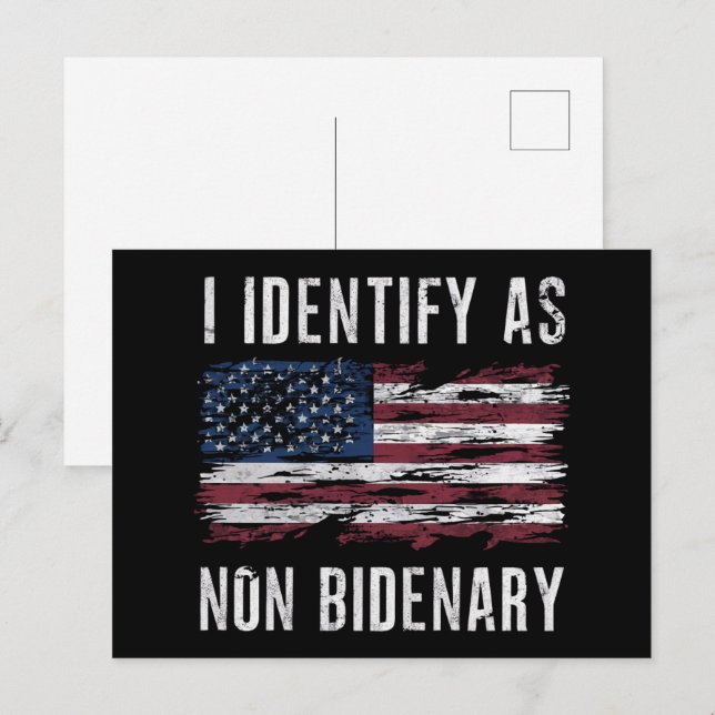 Jag identifierar mig som icke-Bidenär patriotisk a Vykort (Fram/baksida)