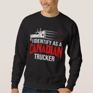 Jag identifierar mig som kanadensiskt Trucker Supp Lång Ärmad Tröja