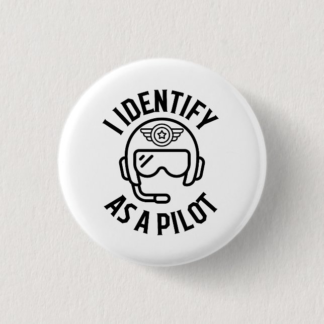 Jag identifierar mig som pilot, Humor, citat, BFF, Knapp (Framsida)