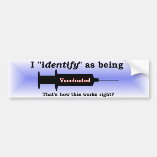 Jag identifierar mig som vaccinerad blå bildekal