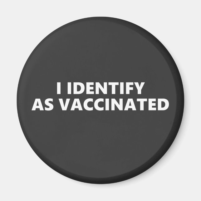 Jag identifierar mig som vaccinerad magnet (Framsidan)