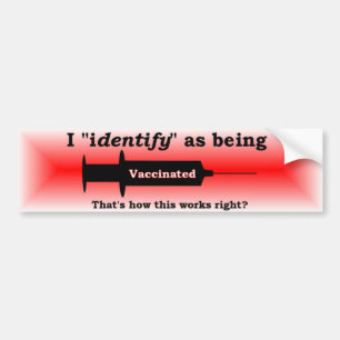 Jag identifierar mig som vaccinerad röd bildekal