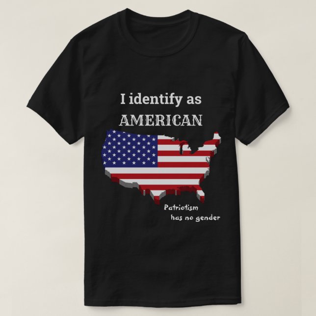 Jag identifierar som amerikan t shirt (Design framsida)