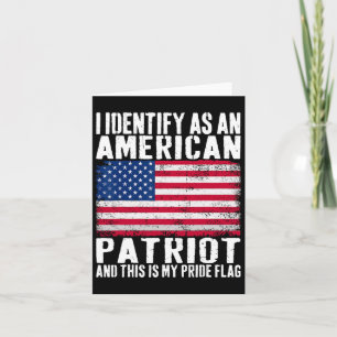 Jag identifierar som amerikansk patriot det här är kort
