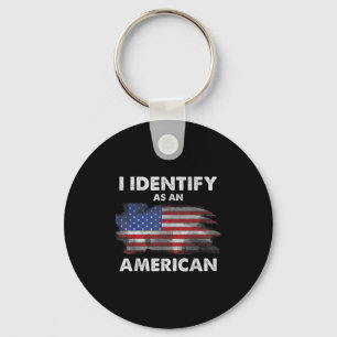Jag identifierar som amerikansk Politik US Flagga Nyckelring