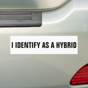 JAG IDENTIFIERAR SOM HYBRID CAR MAGNET BUMPER STIC BILDEKAL