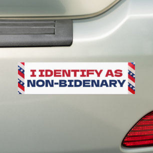 JAG IDENTIFIERAR SOM ICKE-BIDENÄR, ANTI BIDEN UNNY BILDEKAL