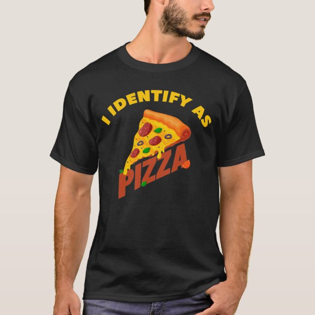 Jag identifierar som Pizza T Shirt (Framsida)
