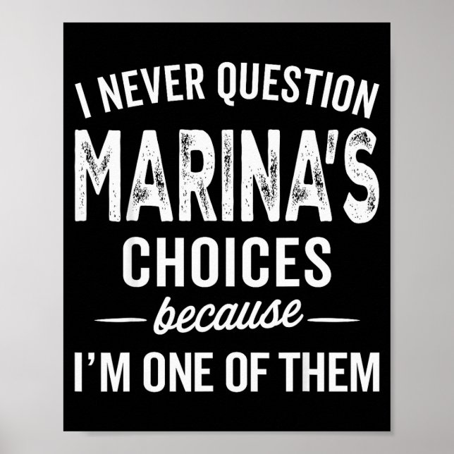 Jag ifrågasätter aldrig Marinas val - Marina Perso Poster (Framsidan)