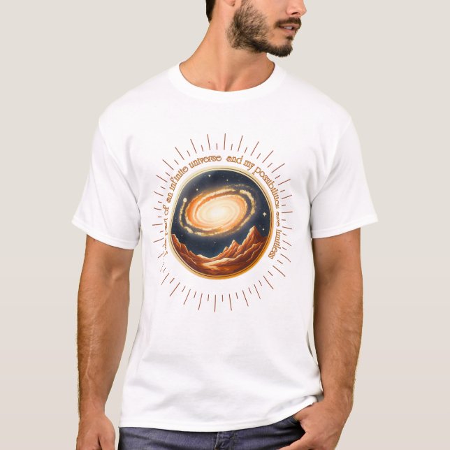 Jag ingår i ett oändligt universum. t shirt (Framsida)