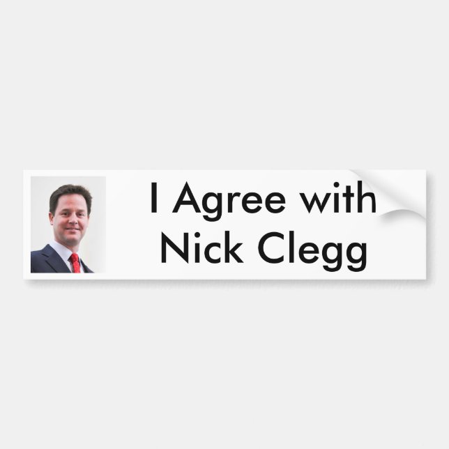 Jag instämm med Nick Clegg den rikliga pinnen Bildekal (Framsidan)