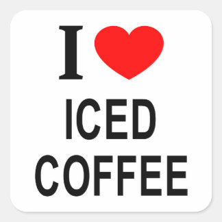 Jag ❤️ ISKAFFE JAG ÄLSKAR ISKAFFE JAG HJÄRTA ISKA Fyrkantigt Klistermärke