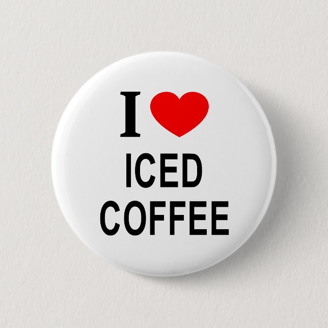 Jag ❤️ ISKAFFE JAG ÄLSKAR ISKAFFE JAG HJÄRTA ISKA Knapp (Framsida)