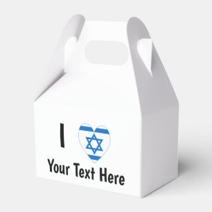 Jag (Israelisk Flagga Hjärta) Din Text Presentaskar
