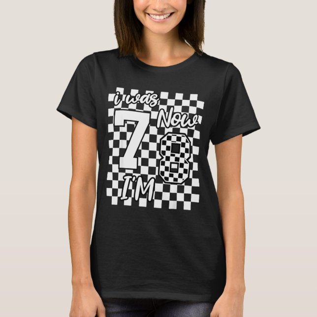 Jag Jag är Rutig 7 8 Födelsedag 8:e T Shirt (Framsida)