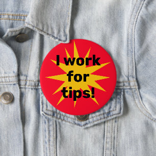 Jag jobbar för Tips! Starburst Knapp