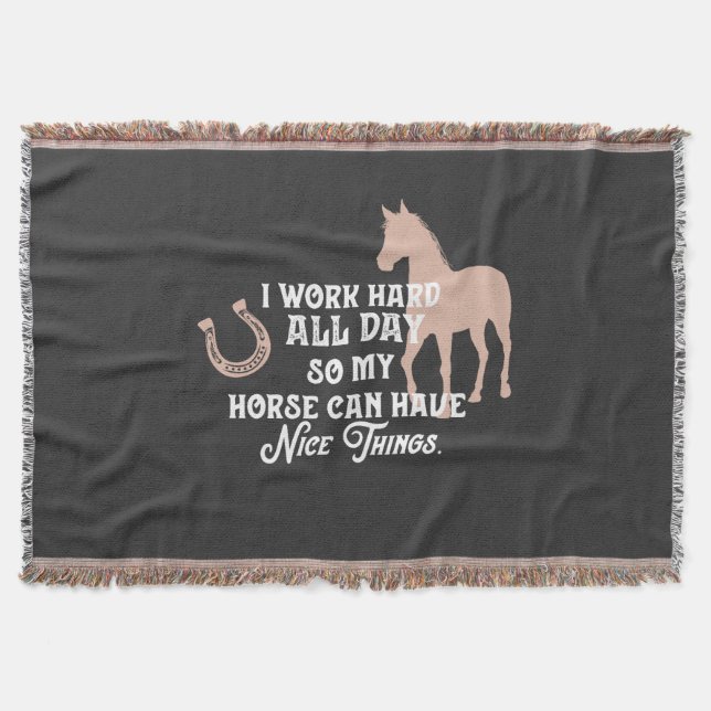 "Jag jobbar hårt hela dagen" Filt (Framsidan)