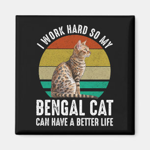 Jag jobbar hårt så att min bengalkatt kan få bättr magnet