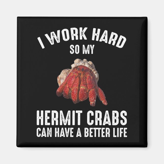 Jag jobbar hårt så att mina Hermit Crabs har ett b Magnet (Framsidan)