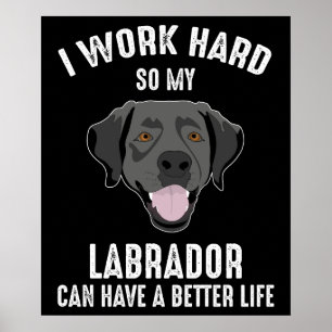 Jag jobbar hårt så att mitt labrador kan få ett bä poster