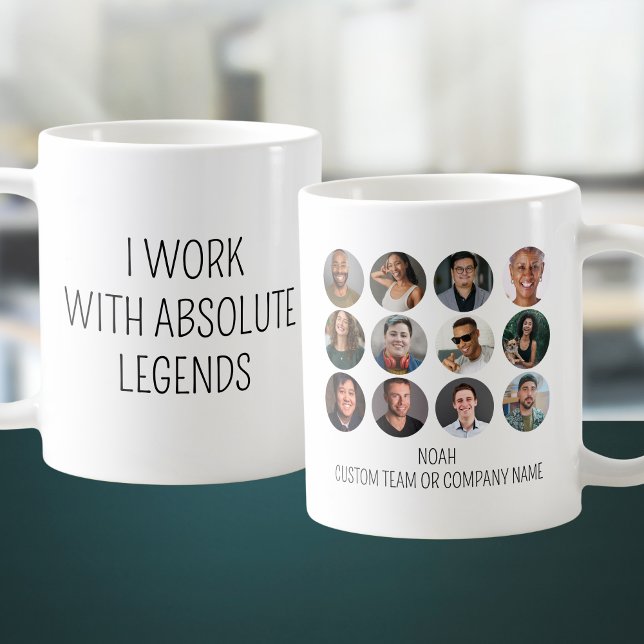 Jag jobbar med 12 fotokontorsteamet med absoluta f kaffemugg (I Work With Absolute Legends 12 Photo Office Team Coffee Mug
)